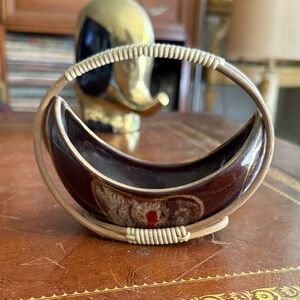 Vintage Brown and Tan Decorative Bowl